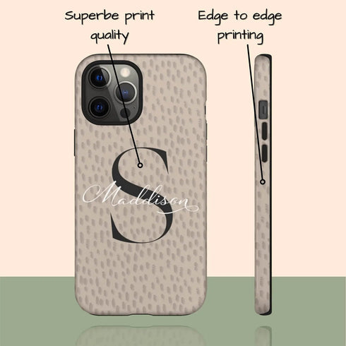 Monogram Personalized Spotted Dots iPhone Case